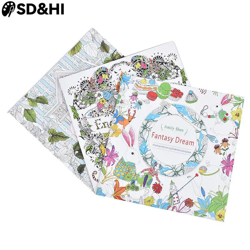 Coloring Book For Children Adult Relieve Stress Kill Time Painting Art Book Anti-Stress Magic Forest Fantasy Dream Wonderland