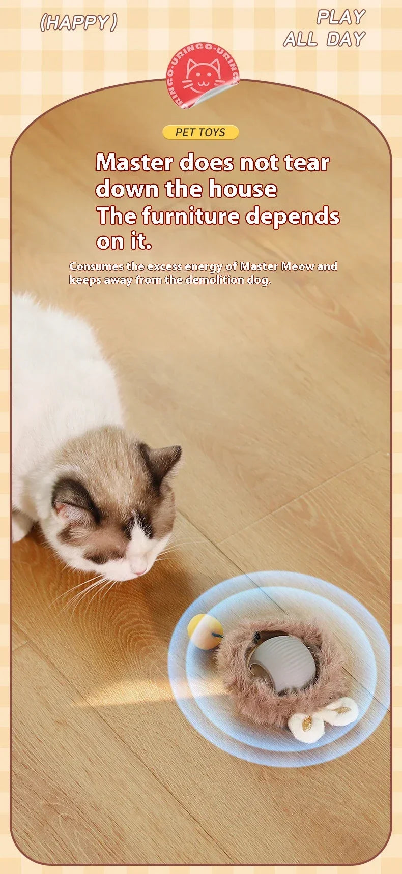 Smart Interactive Cat Toys Ball Auto Electric Rolling Ball Toys for Cat Kitty Pet Automatic Training USB Rechargeable Cat Toy