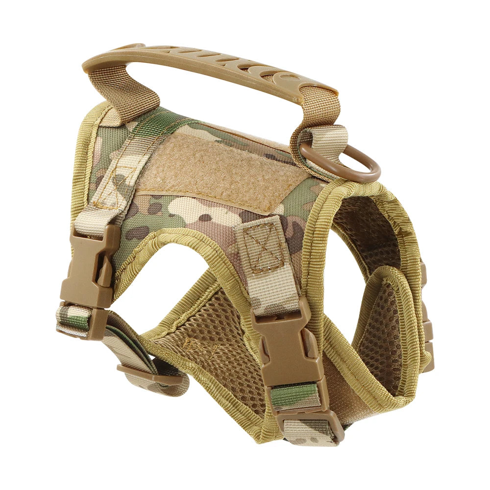 Tactical Cat Harness Leash with 9 Patches Small Dog Puppy Vest Straps with Handle Harnesses Training Adjustable Pet Accessories