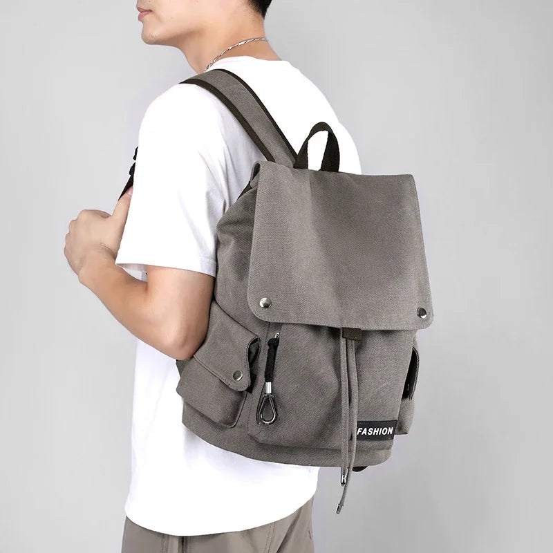 2025 New Style Men Climbing Hiking Backpacks Travel Leisure Students Bags Big Schoolbags Fashion Large Pockets Multi-Zipper