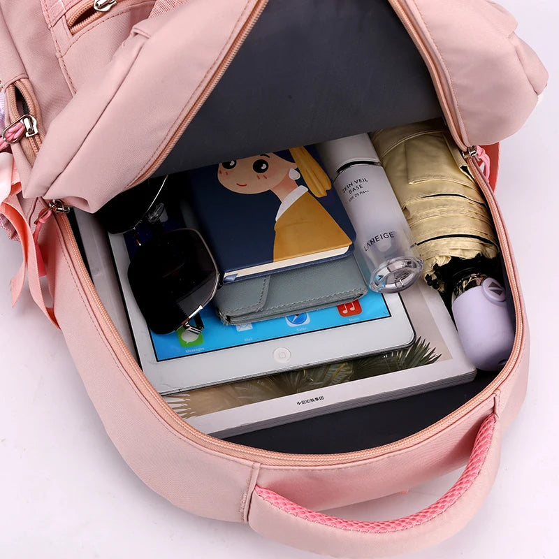 2025 Movie Print Children School Backpack KPop Demon Hunters Multi-function Knapsack Bag Students Girls New Fashion Schoolbag