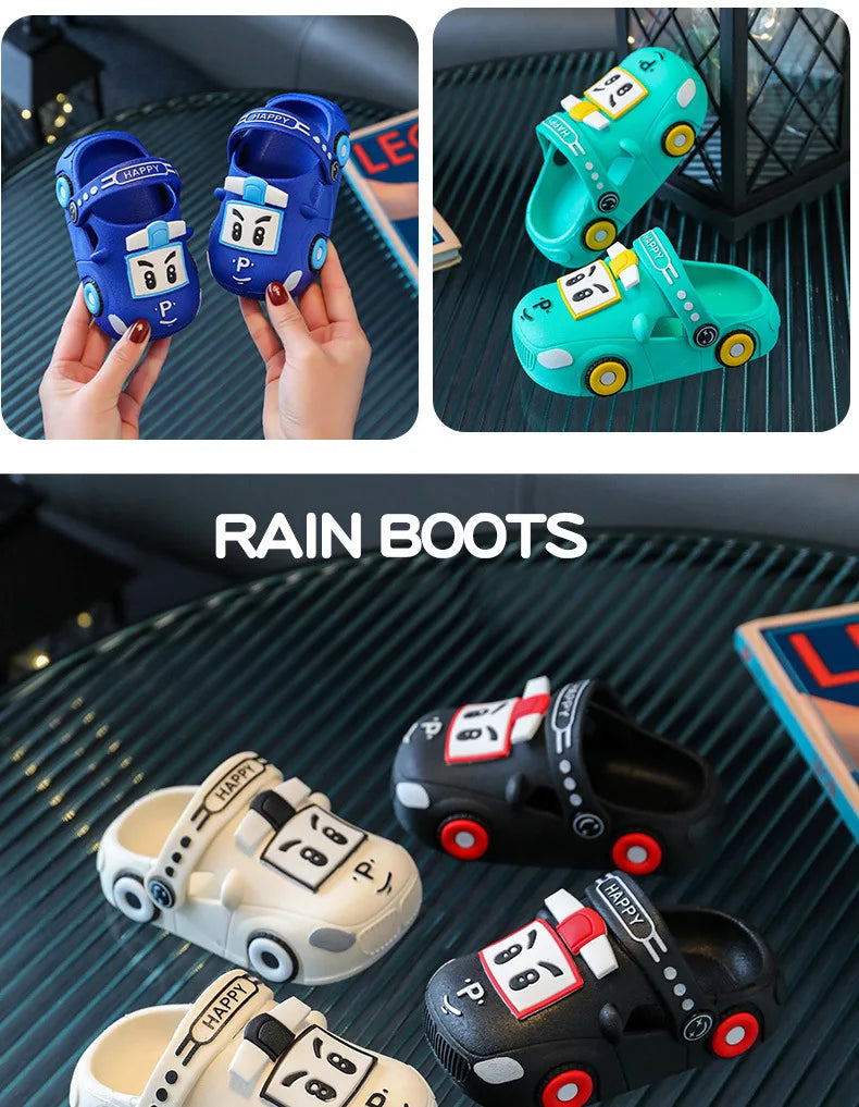 Summer New Dazzling Cool Kid Hollow Sandals Baby Cute Cartoon Car Home Slippers Boy Breathable Antislip Beach Shoe Girl Shoe실내화