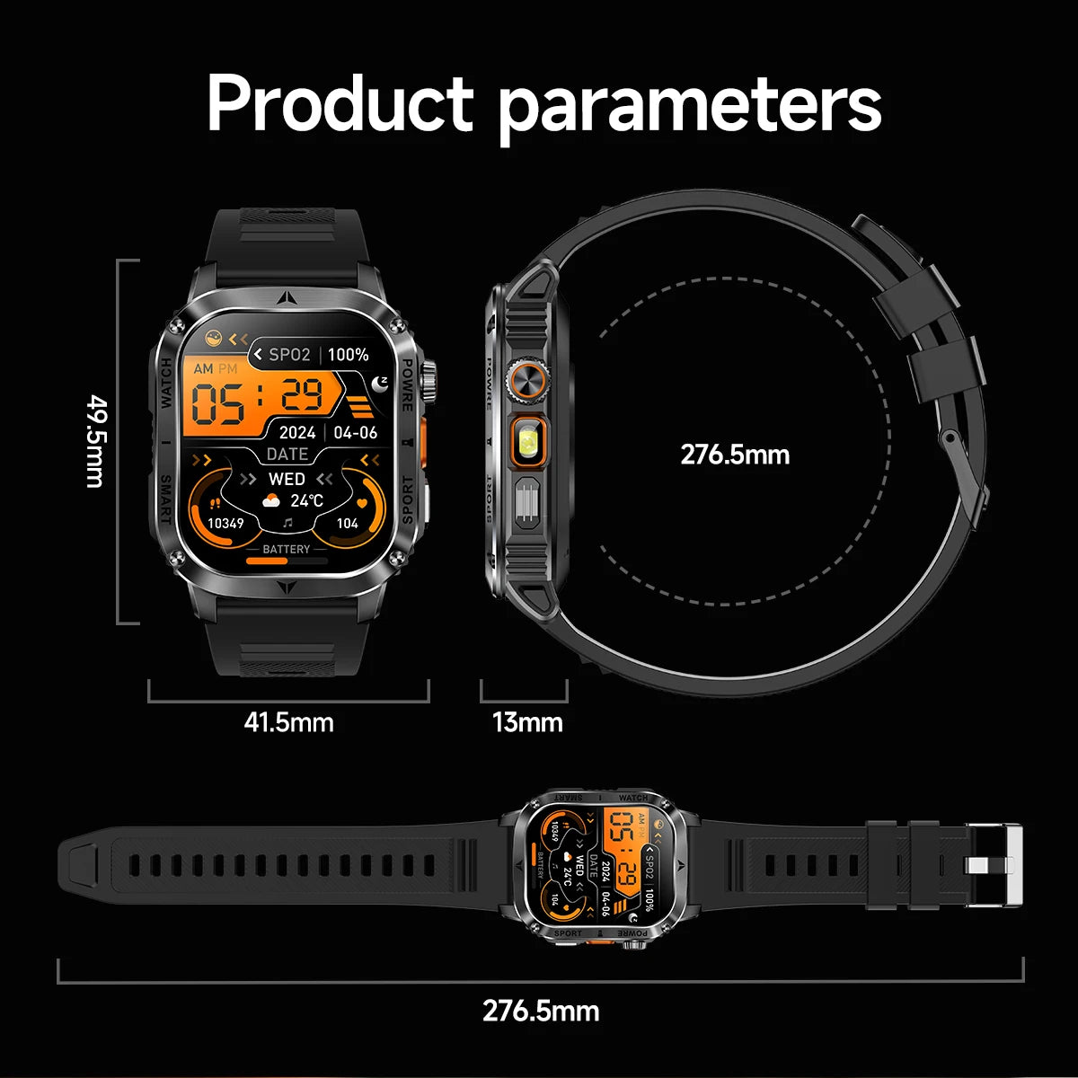 LIGE New Premium Military Smart Watch Men Flashlight Waterproof Outdoor Sport Tracker Bluetooth Call Smartwatch 400mAh Battery