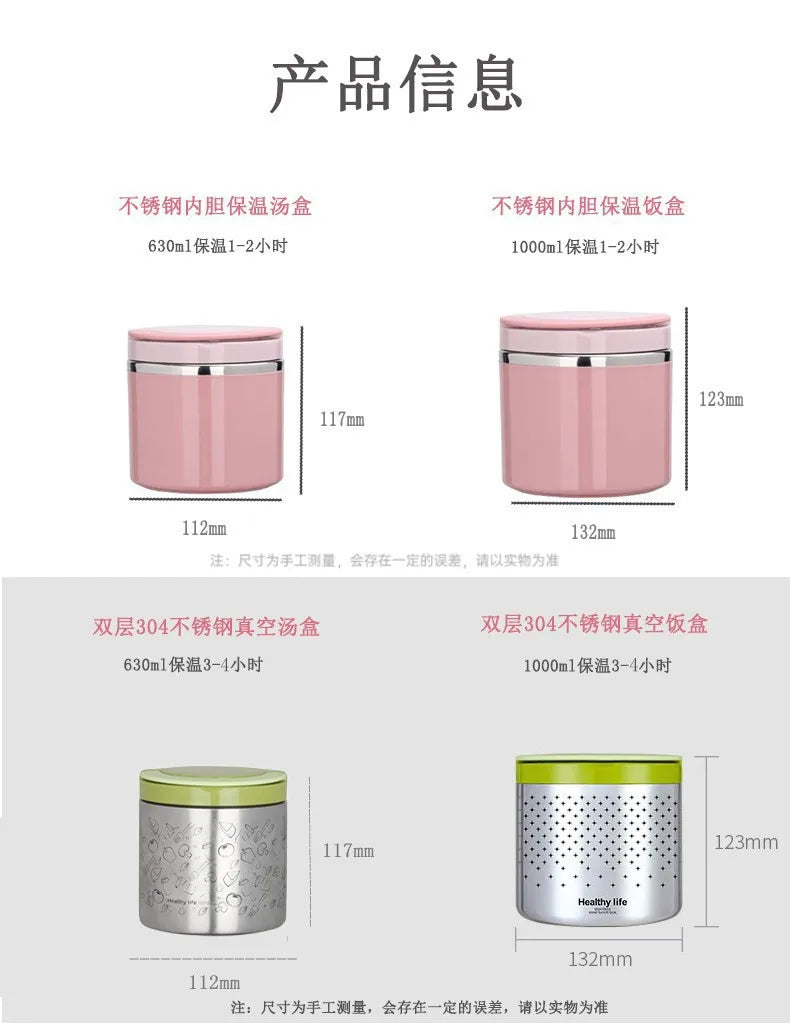 630ml Snoopys Food Thermal Jar Insulated Soup Cup Stainless Steel Vacuum Lunch Box with Handle Portable Sealed Bento Boxes Gift