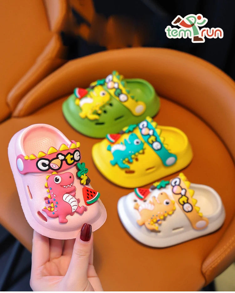 Summer Boy's Sandals Cute Crocodile Girl's Garden Shoes Soft Sole Baby Breathable Non-slip Lightweight Outdoor Beach Slippers