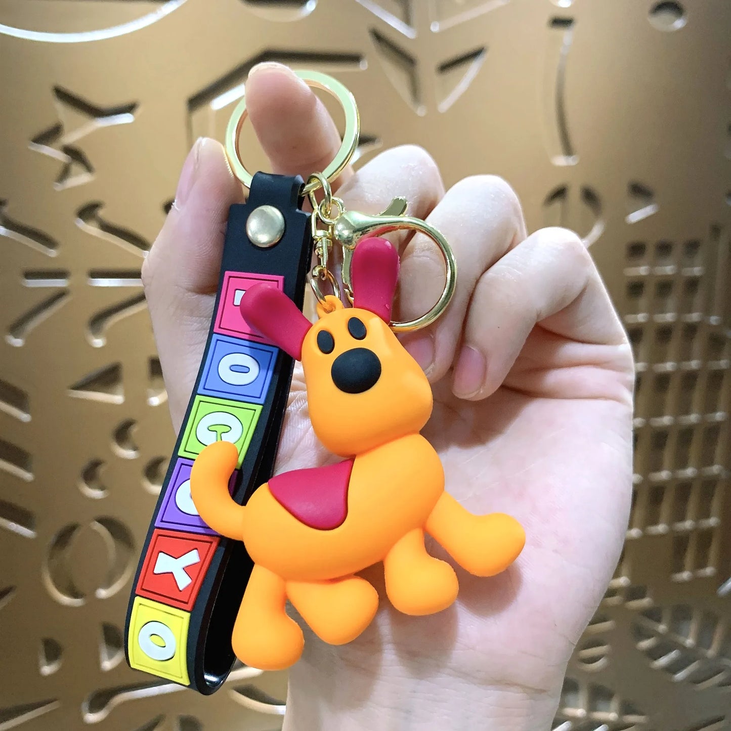 Funny Animal Key Chain Three Dimensional Doll Bag Pendant Car Key Chain Doll Machine