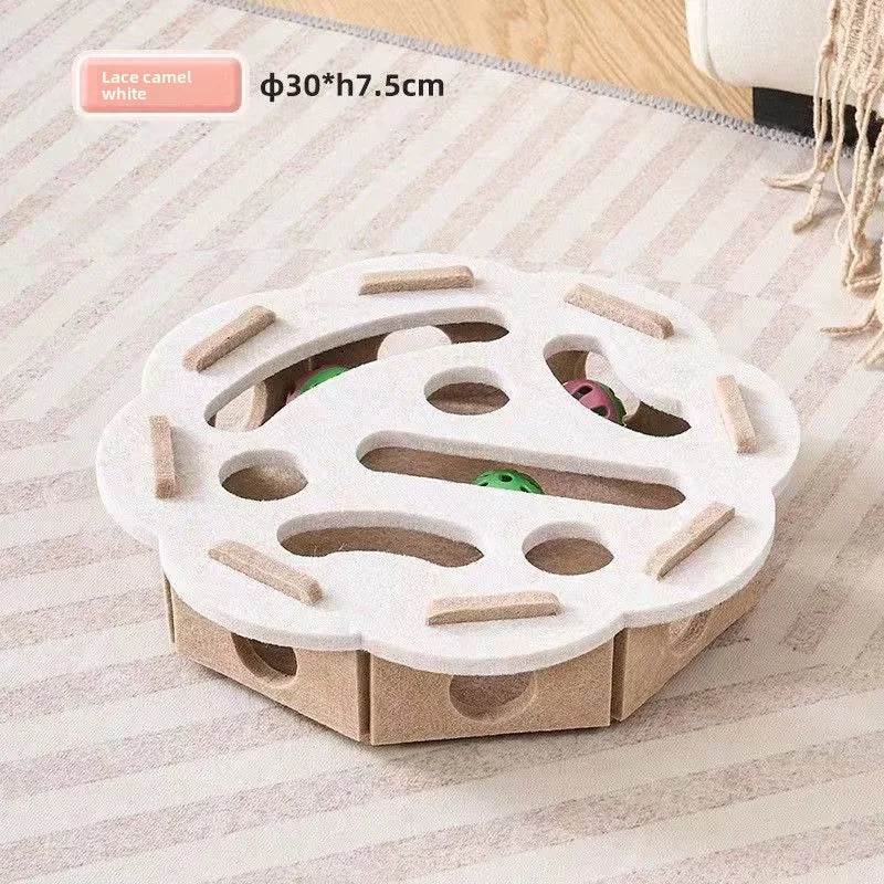 Pet Cat Toys Felt Puzzle Box Interactive Exercise Hunting Game For Indoor Cats Sports Accessories Entertainment