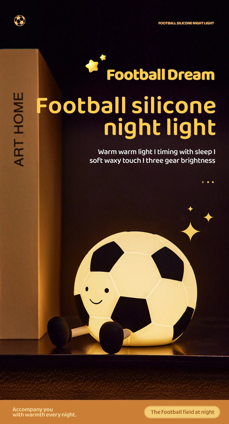 Football Led Night Light Book Light for Reading Soccer Pumpkin New Bedroom Bedside Table Lamp Kids Birthday Gift Cute Cartoon