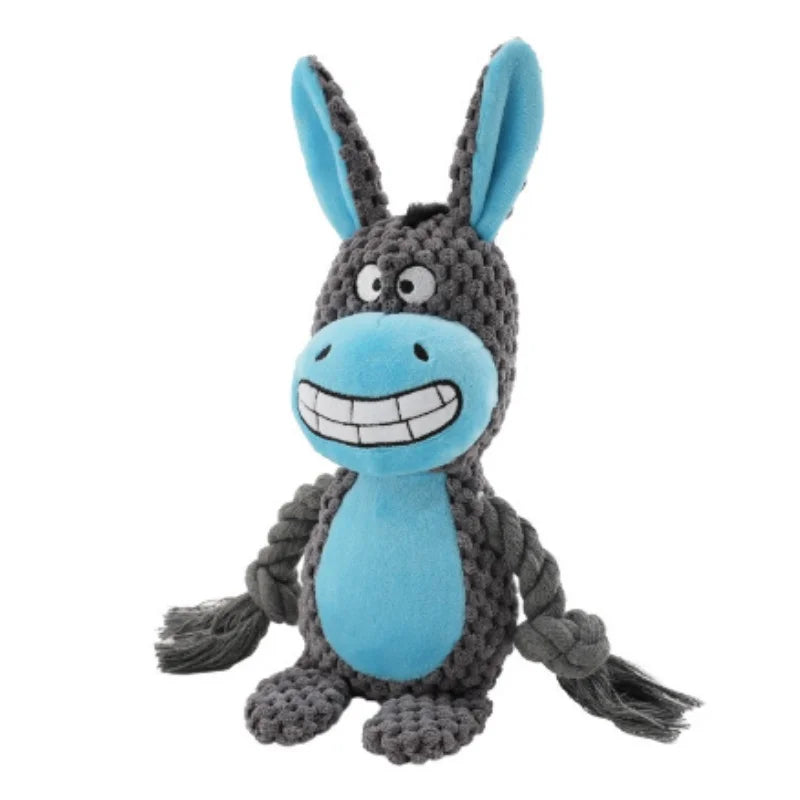Cute Pet Push Toy Dog Self Relieving Vocalizing Elephant Fox Cat Teeth Grinding and Bite Resistant Interactive Cleaning Chew Toy