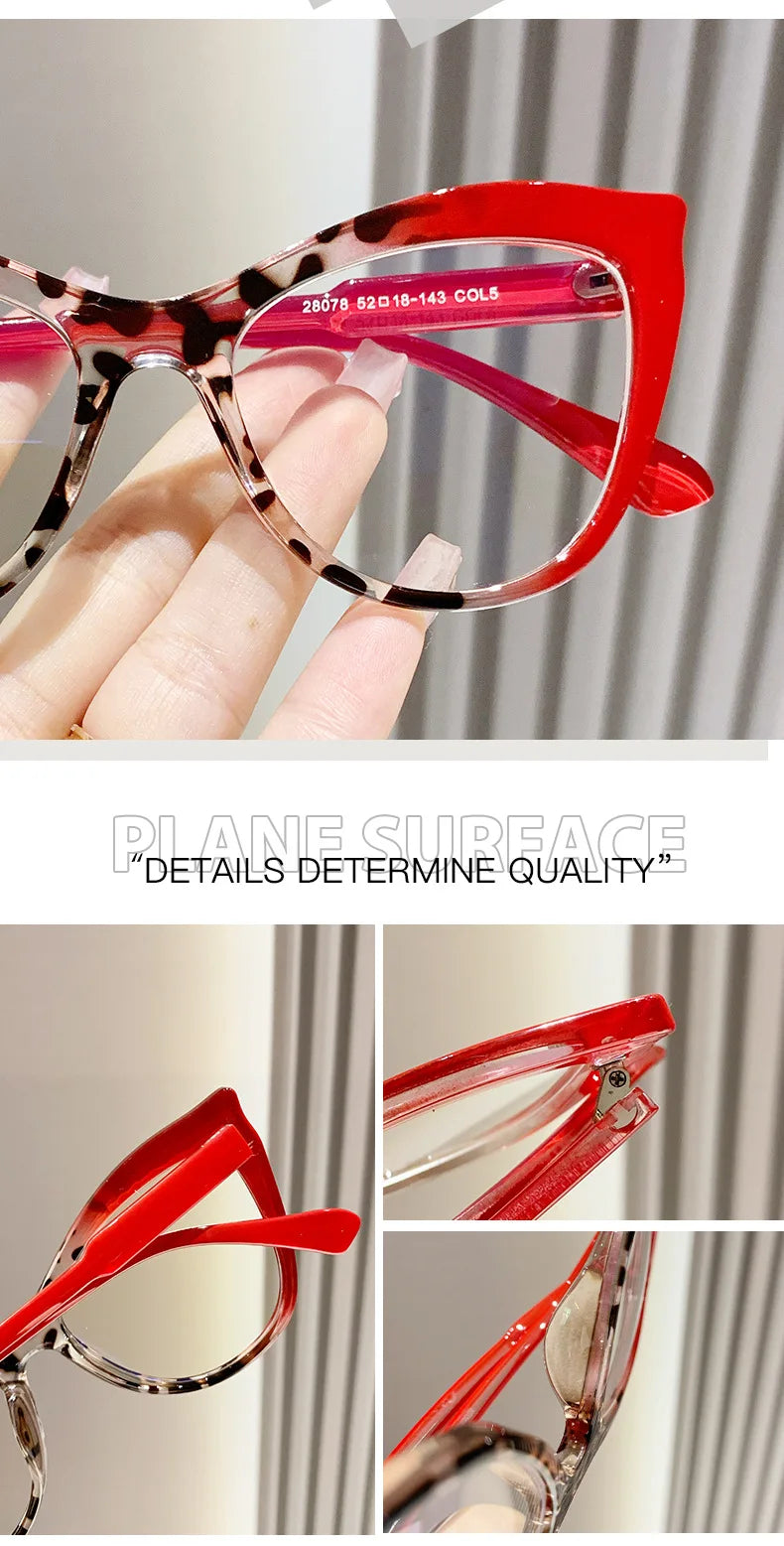 2024 New Cat Eye Glasses Frame Women Fashion Gradient Color Eyeglass Frame Anti Blue Light Glasses Computer Goggles Óculos Gifts