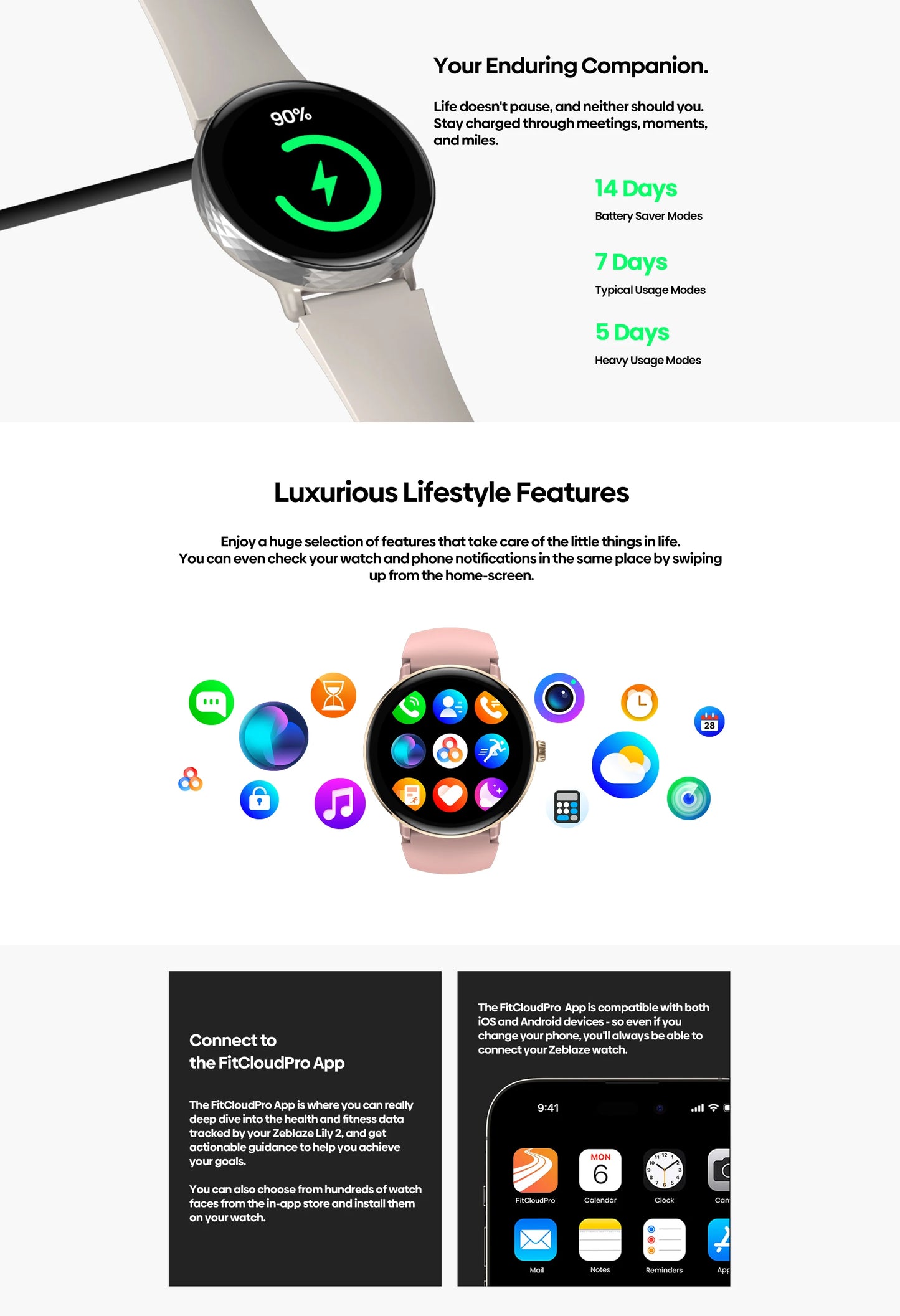 The NEW 2025 Zeblaze Lily 2 Voice Calling Female Smartwatch 1.2" AMOLED Screen Double Strap Health Management Sports Smart Watch