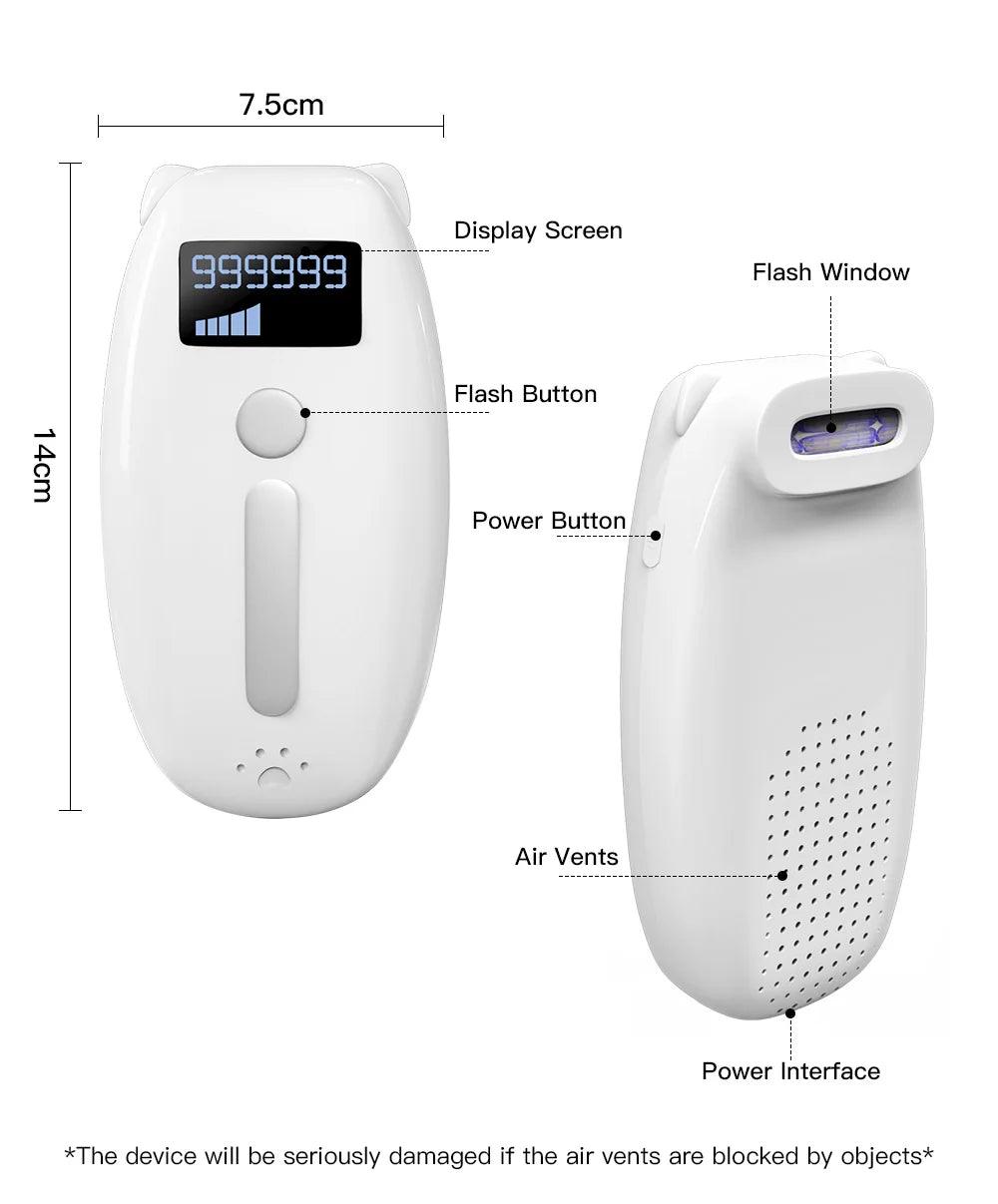 IPL Laser Epilator for Women Home Use Permanent Hair Removal Electric Painless Threading Whole Body Hair Remover Depilatory
