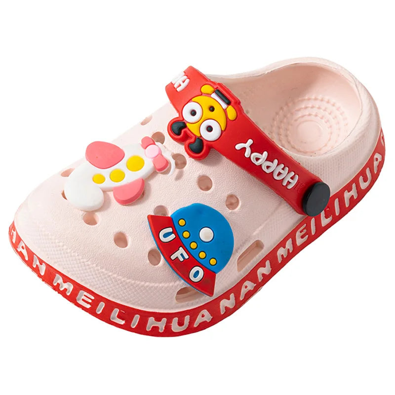 Children's Sandals EVA Ultra Light Boys and Girls Baby and Toddler Anti Slip Hole Shoes Astronaut UFO Sandals Slippers