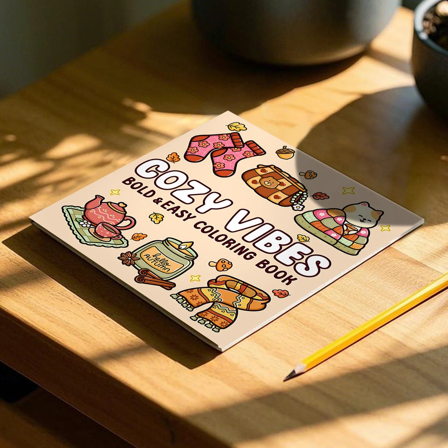COZY VIBES Bold-easy Patterns Coloring Book for Adults Cute Drawing Book Perfect Gift for Party and Birthday