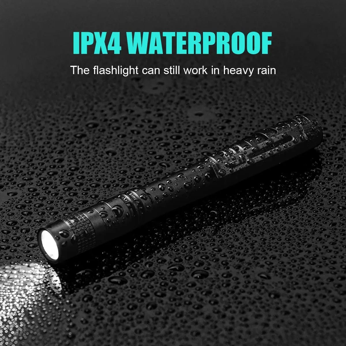 Portable Mini LED Pen Flashlight Waterproof Pocket Torch Handheld Light for Outdoor Camping Hiking Car Repair Emergency Home Use
