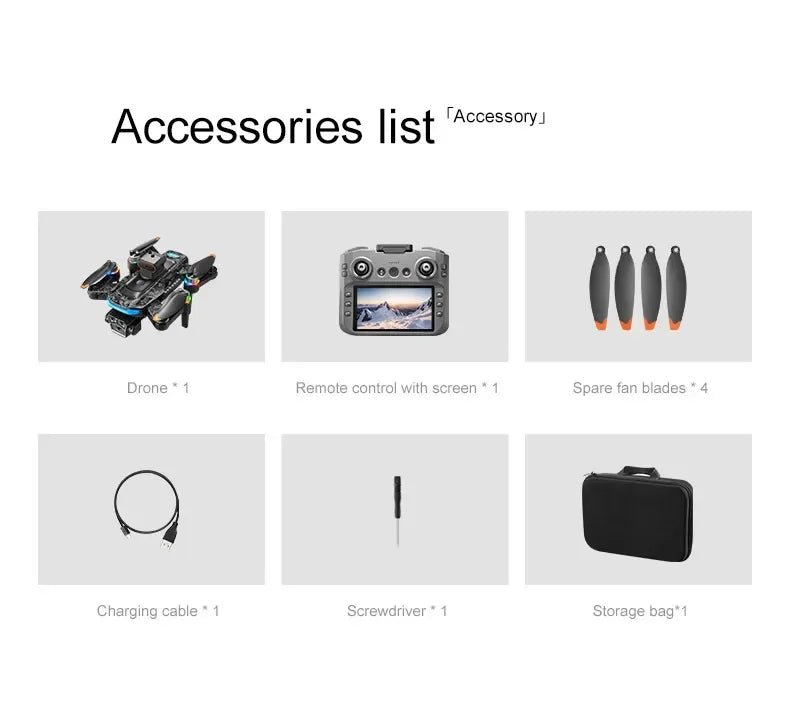 Drone A14ProMax GPS 4KHD Camera LCD Touch Screen Remote Control Quadcopter 360 ° Obstacle Avoidance Brushless RC Drone Toys
