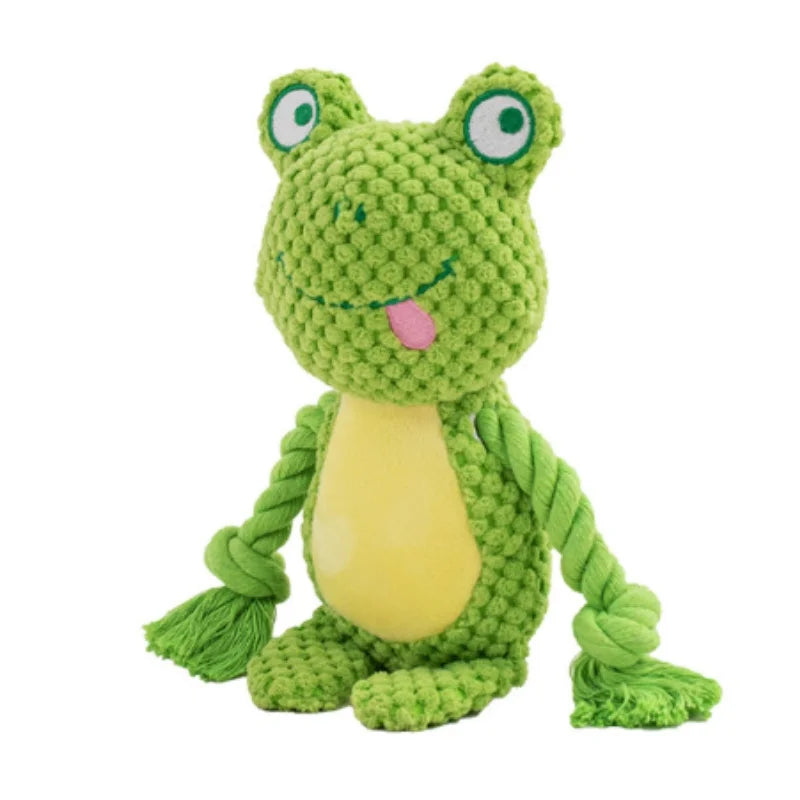 Cute Pet Push Toy Dog Self Relieving Vocalizing Elephant Fox Cat Teeth Grinding and Bite Resistant Interactive Cleaning Chew Toy