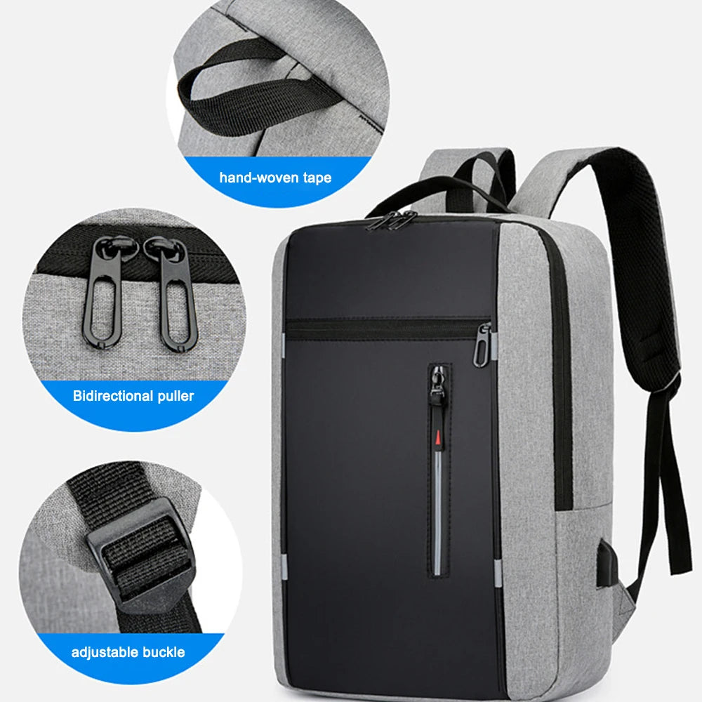 Portable Backpack Camping Travel Bag Business Daypack with USB Charging Port Fit 15.6 Inch Laptops for Men Women