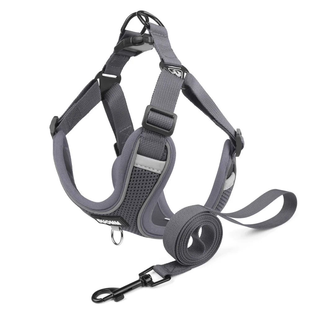 Dog Harness Leash Set Small Medium Dog Cat Chest Strap Adjustable Reflective Breathable Walking Training Vest Pet Accessories