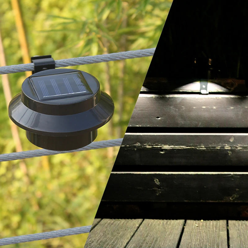 3LED Solar Power Gutter Light Waterproof Wall Lamp White Warm Fence Night Light for Garden Pathway Campin Deco LED Light Fixture