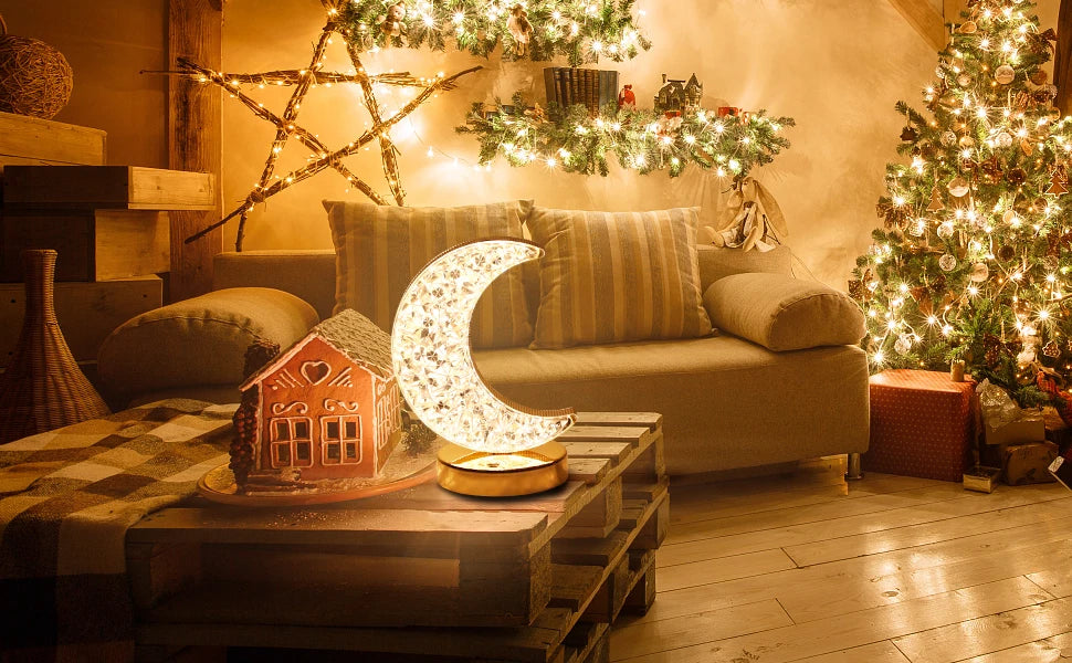 Star Moon Desk Lamp LED Decorative Lighting Night Light USB Rechargeable Bedside Atmosphere Light Moon Star Night Light