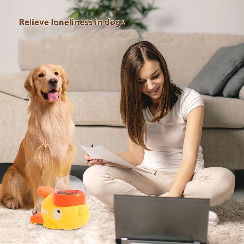 Dog food Feeder Cartoon Duck Design Pet Snack Puzzle Feeder Anti-Slip Puppy Automatic Dog Cat Food Dispenser Toy
