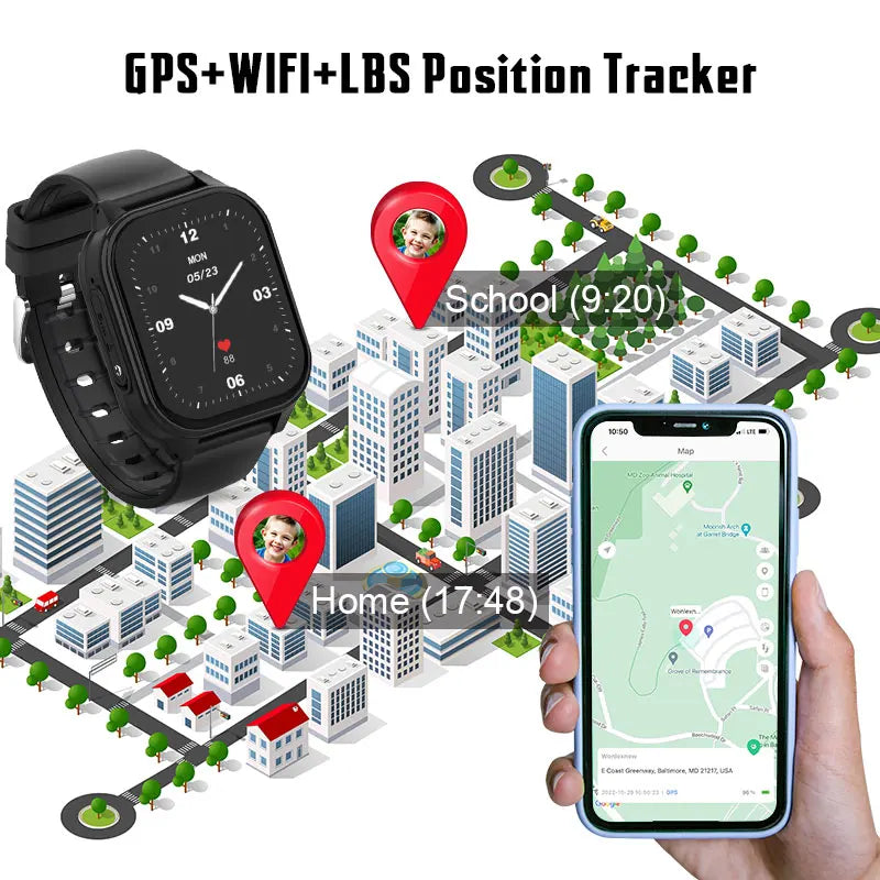 Wonlex 4G Smart Watch Kid SOS GPS WiFi Wristwatch Whatsapp KT19Pro Android8.1 with Video Call Camera Monitor Children smartwatch