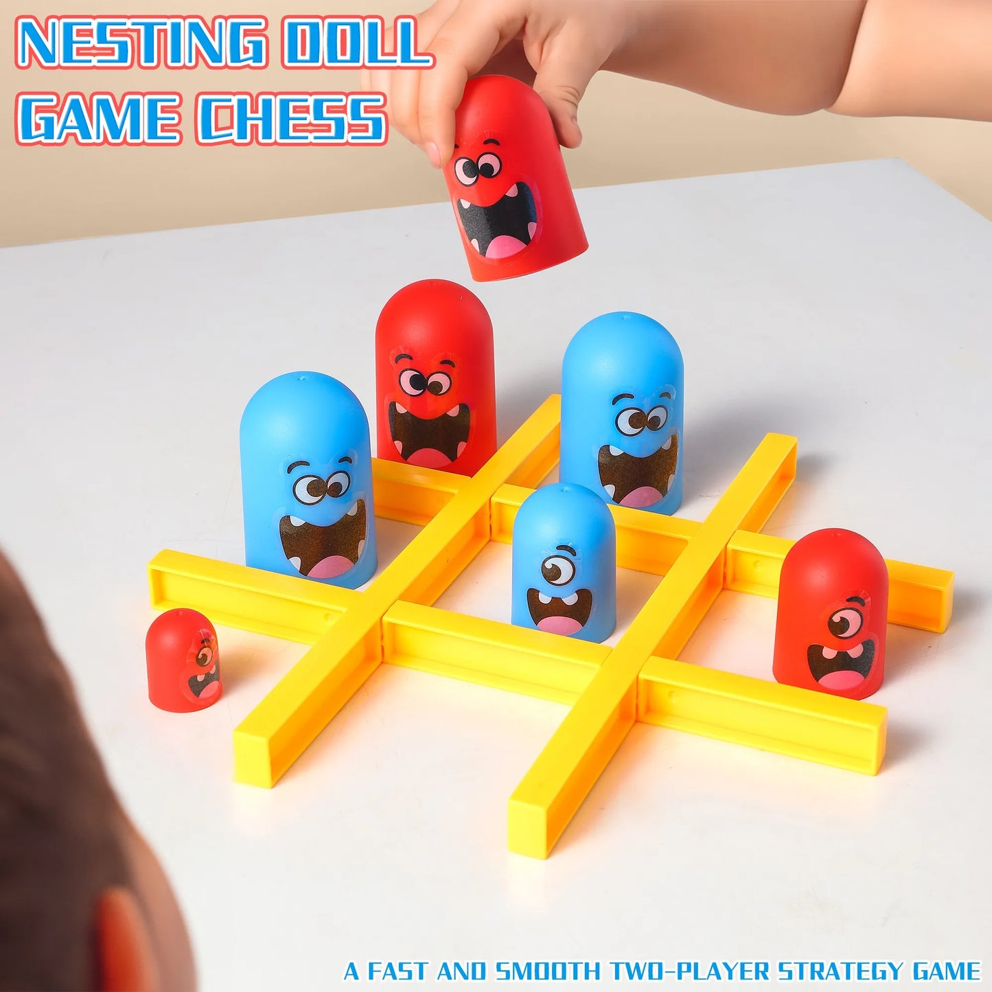 AIUAZA Fun & Educational PVC Tic-Tac-Toe Game: Engaging Cognitive Skill Booster, Perfect Family Board Game Gift for Kids 3-8 Yrs