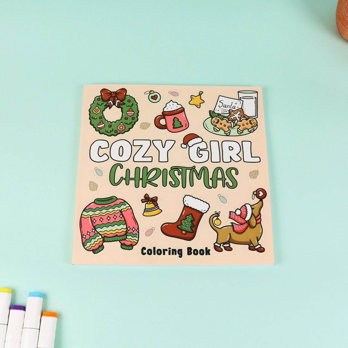 Coloring Book For Adults And Teens Featuring Adorable Christmas Creatures Cartoon Coloring Book To Relax In A Cozy Hygge Moment
