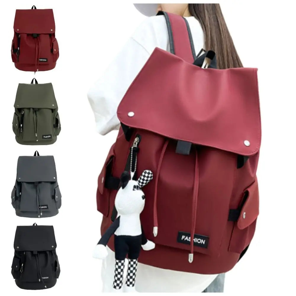 Large Capacity Men's Shoulder Bag Waterproof Multi Pocket Business Backpack Solid Color Lightweight Outdoor Storage Bag