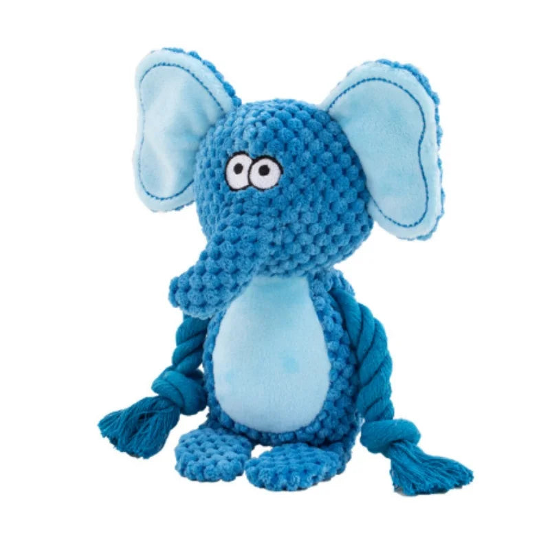 Cute Pet Push Toy Dog Self Relieving Vocalizing Elephant Fox Cat Teeth Grinding and Bite Resistant Interactive Cleaning Chew Toy