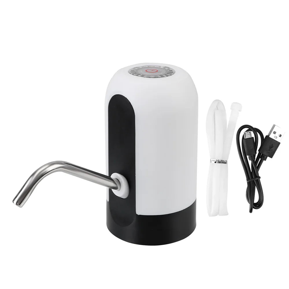 Barreled Water Pumping Device With Blue LED Light USB Rechargeable Portable Wireless Electric Water Pump Kitchen Tools