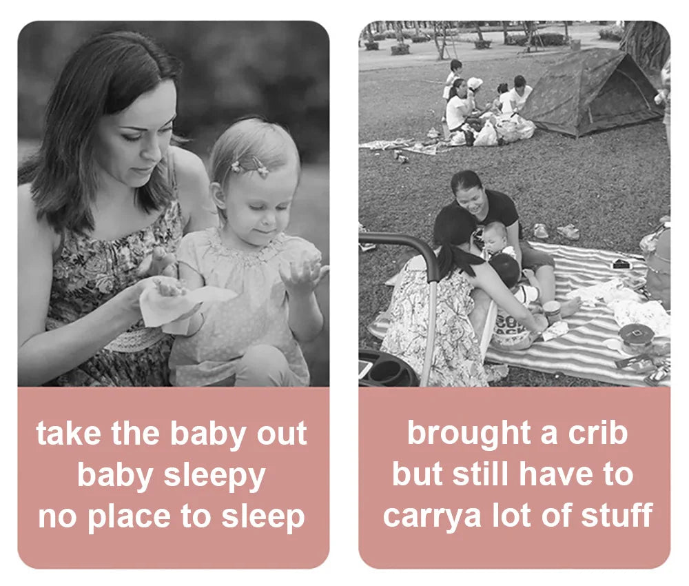 New Folding Mommy Bag Lightweight Portable Folding Crib Bed Large-capacity Baby Backpack Mommy Baby Diapers Bags Outting Bag