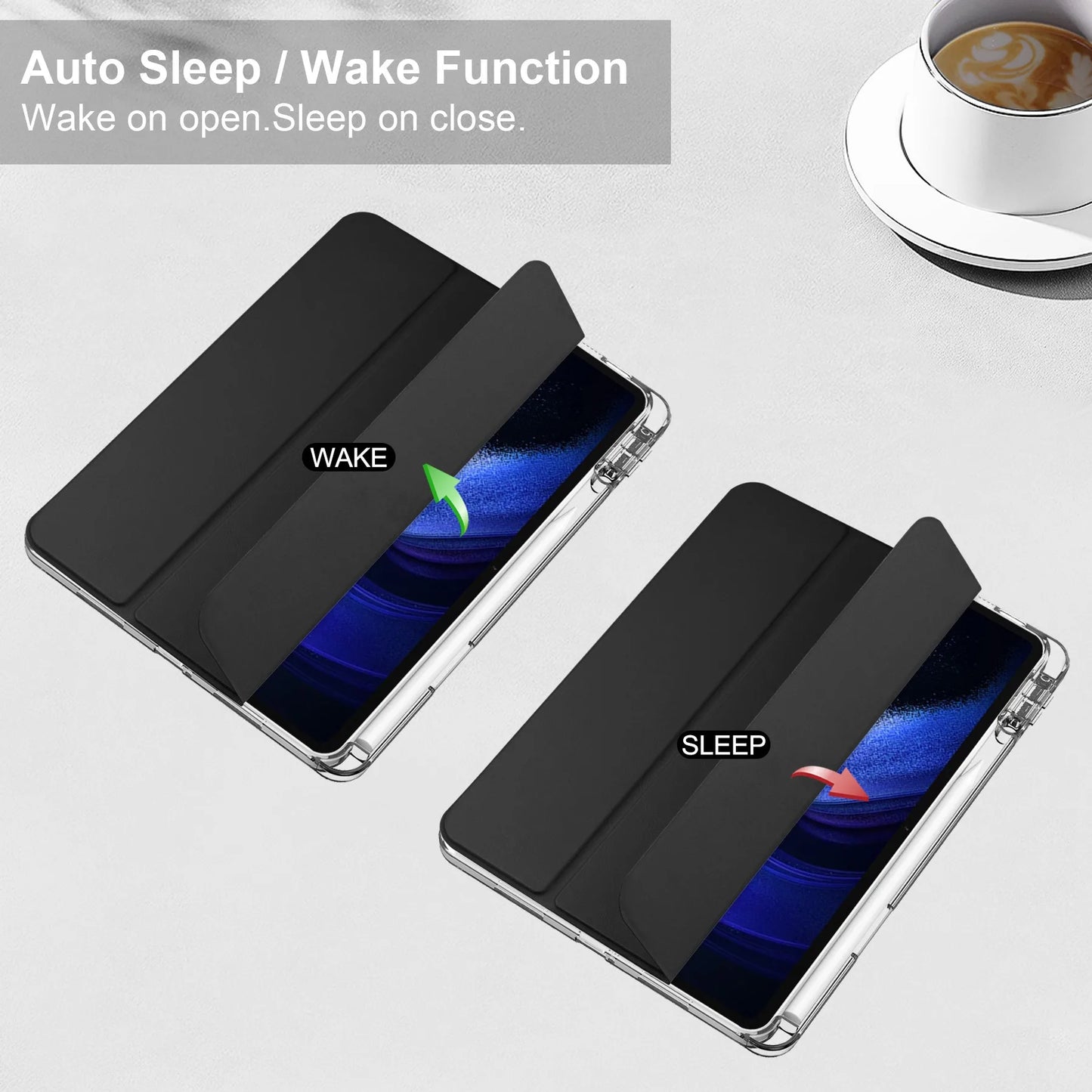 Case for Xiaomi Mi Pad 5 6 Pro 11 7 PRO 11.2 HD Transparent Case Redmi pad SE 11 Pad 2 2025 PRO 12.1" with Awake / Sleep Cover