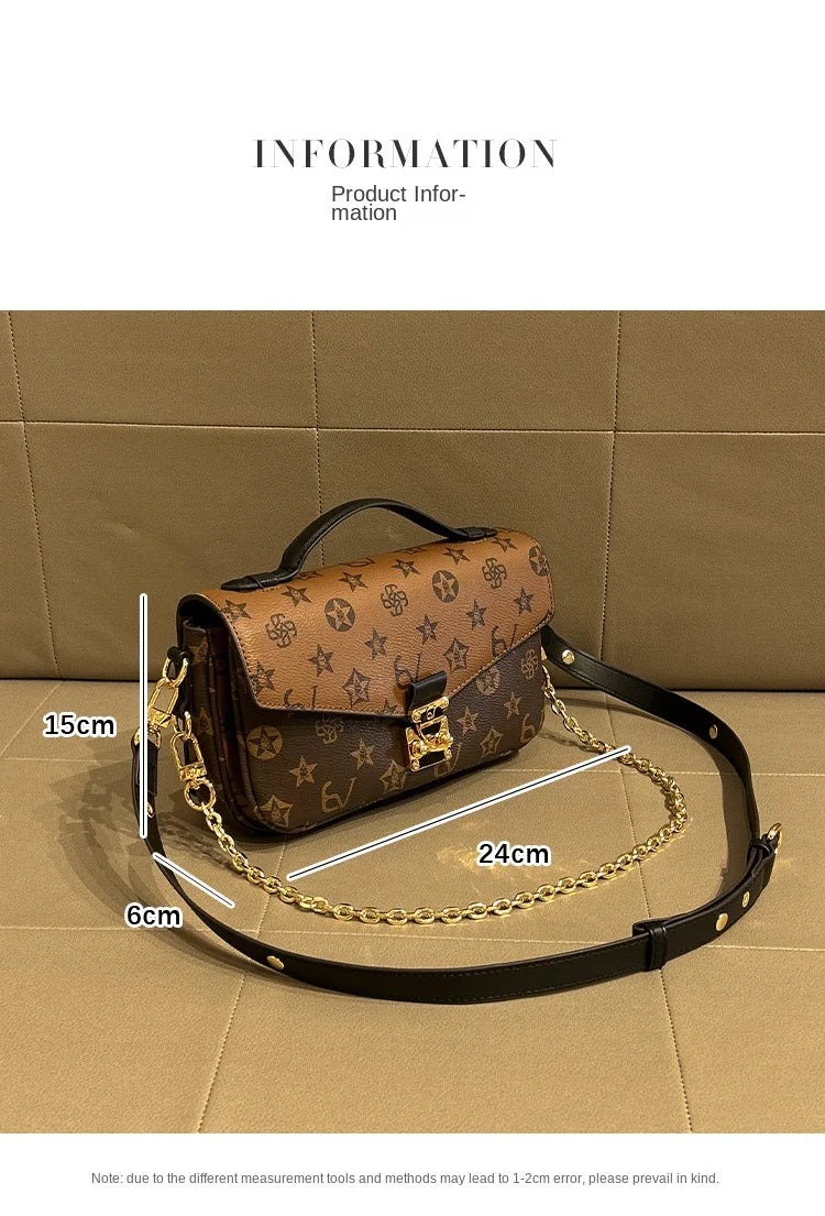 Light luxury brand women's handbag 2024 new autumn and winter high-end fashion designer mailman bag shoulder crossbody bag