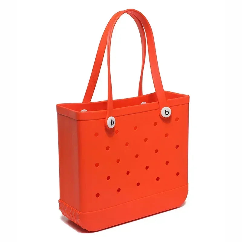 EVA Beach Jelly Bag Rubber Waterproof Shoulder Handbag Large Capacity Portable Travel Handbag Summer Pool Fashion Women Tote Bag
