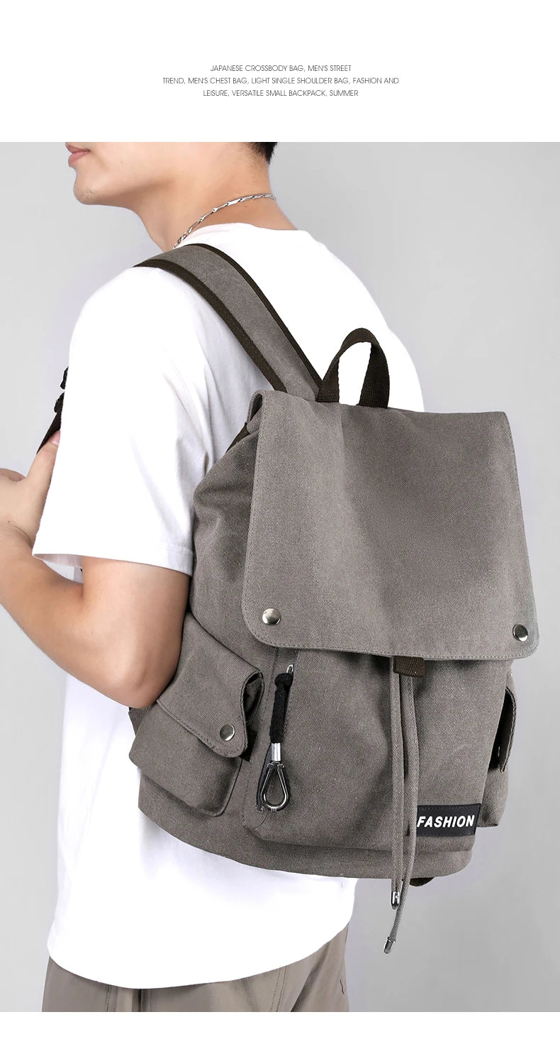 2025 New Style Men Climbing Hiking Backpacks Travel Leisure Students Bags Big Schoolbags Fashion Large Pockets Multi-Zipper