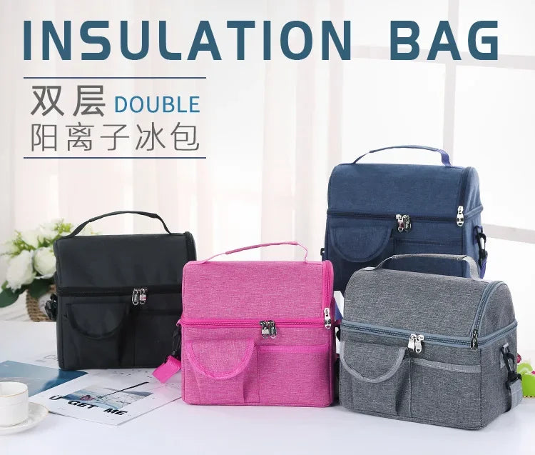 Lunch Bag Reusable Insulated Thermal Bag Women Men Multifunctional 8L Cooler and Warm Keeping Lunch Box Leakproof Waterproof