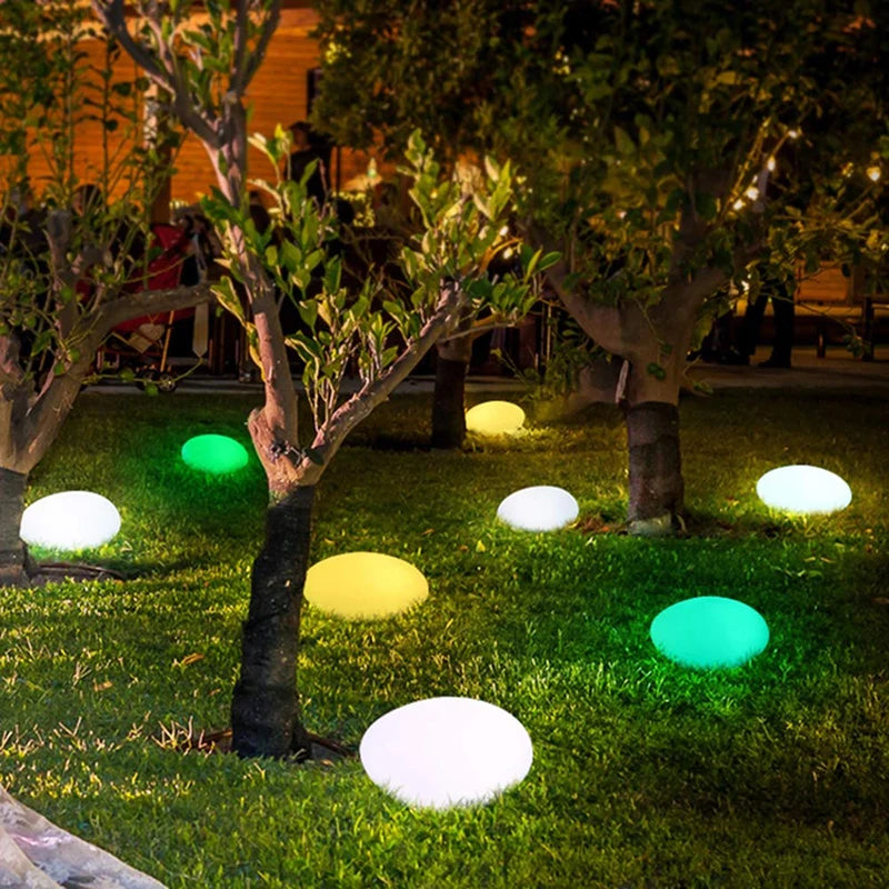 Garden LED Stone Light Lawn Lamp Outdoor Landscape Lighting Remote Control Home Floor Lamp Camping Party Decoration Cobble