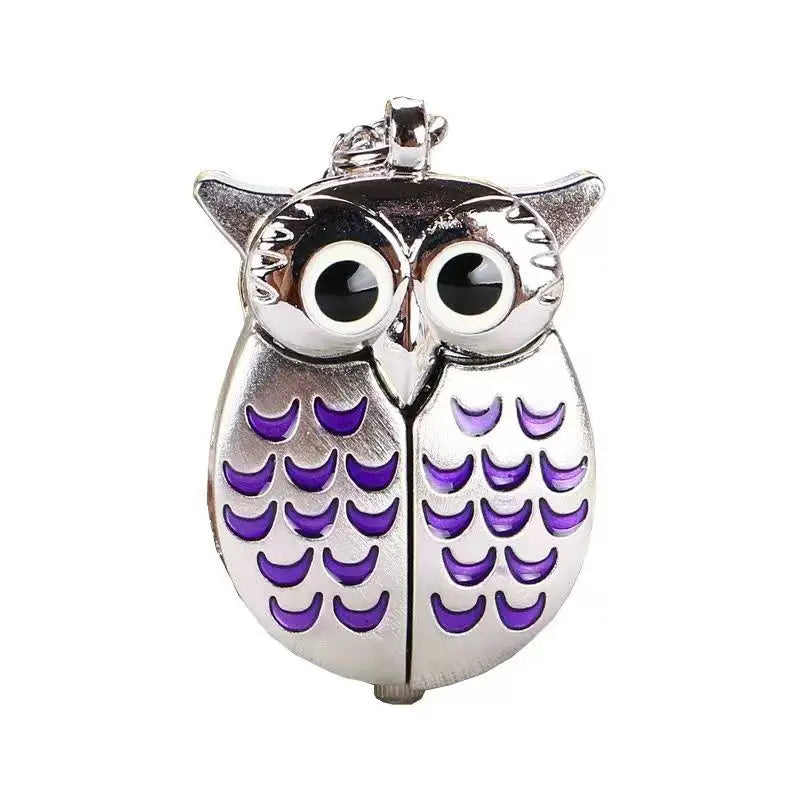 1PC Retro Silver Children's Cartoon Flip Creative Pocket Watch Necklace Women's Watch Student Watch Primary School Student Keych