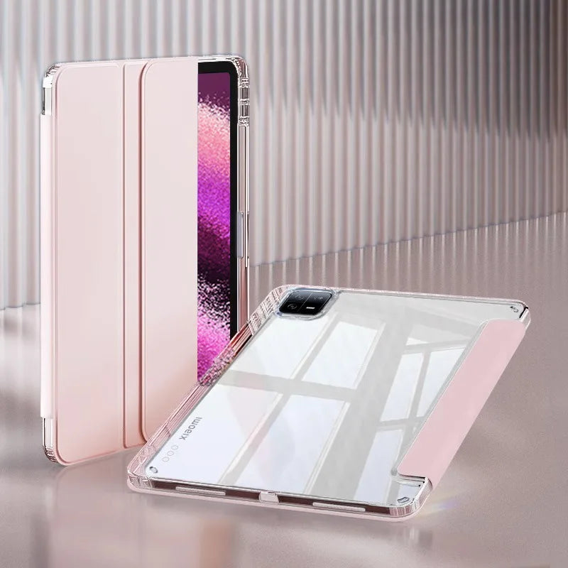 Case for Xiaomi Mi Pad 5 6 Pro 11 7 PRO 11.2 HD Transparent Case Redmi pad SE 11 Pad 2 2025 PRO 12.1" with Awake / Sleep Cover