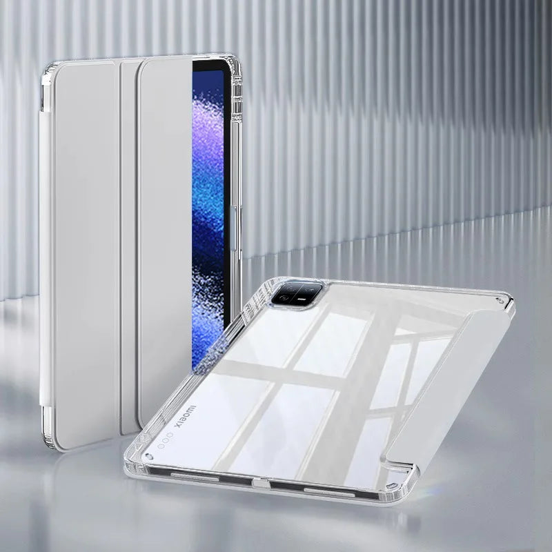 Case for Xiaomi Mi Pad 5 6 Pro 11 7 PRO 11.2 HD Transparent Case Redmi pad SE 11 Pad 2 2025 PRO 12.1" with Awake / Sleep Cover