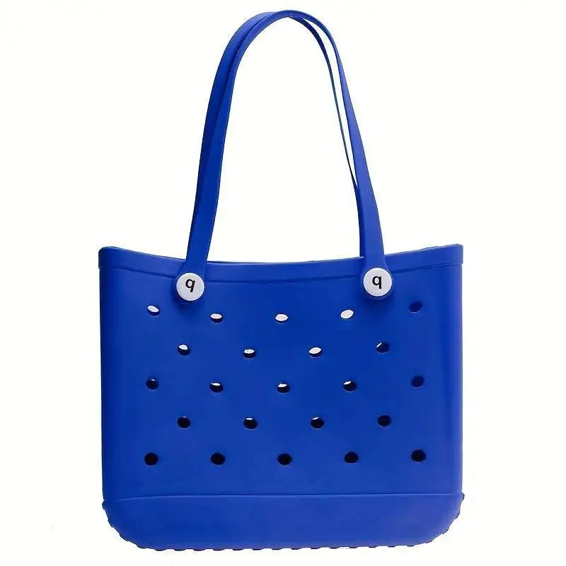 Fashion Large Beach Bags EVA Rubber Waterproof Storage Baskets Travel Shopping Handbag Women Shoulder Solid Color Jelly Bag