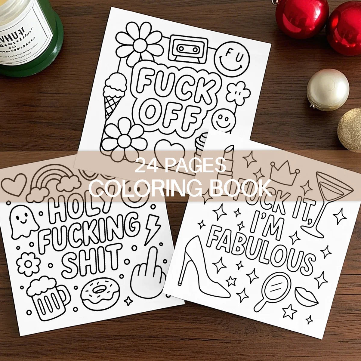 SWEAR WORD Coloring Books For Adults And Teens Featuring Cute Puppies Cartoon Coloring Books To Relax In A Cozy Hygge Moment