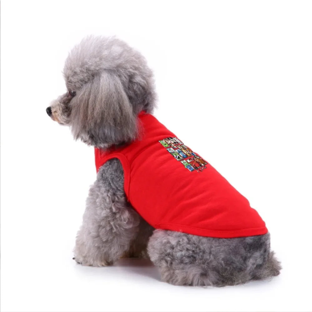 Sanrio printed pet vest made of fiber material for indoor and outdoor leisure, entertainment, cat and dog clothing