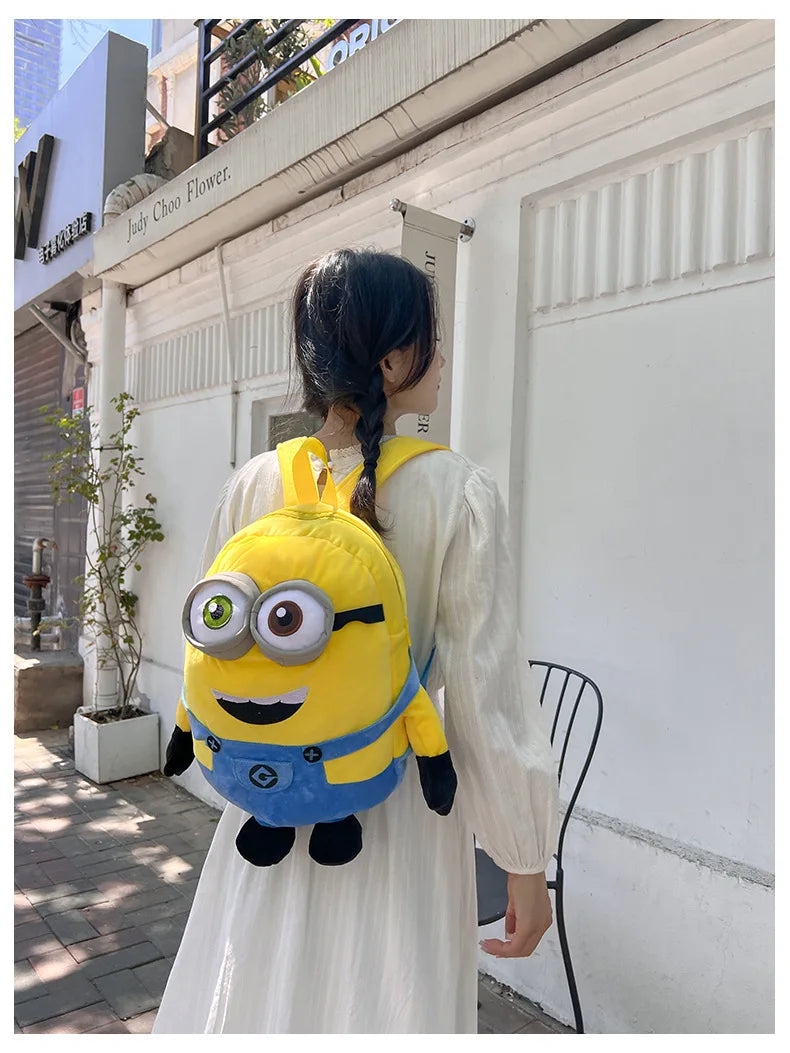 New Cartoon Anime Backpack Minions Doll Large Size School Bag Large Capacity Student Cartoon Backpack