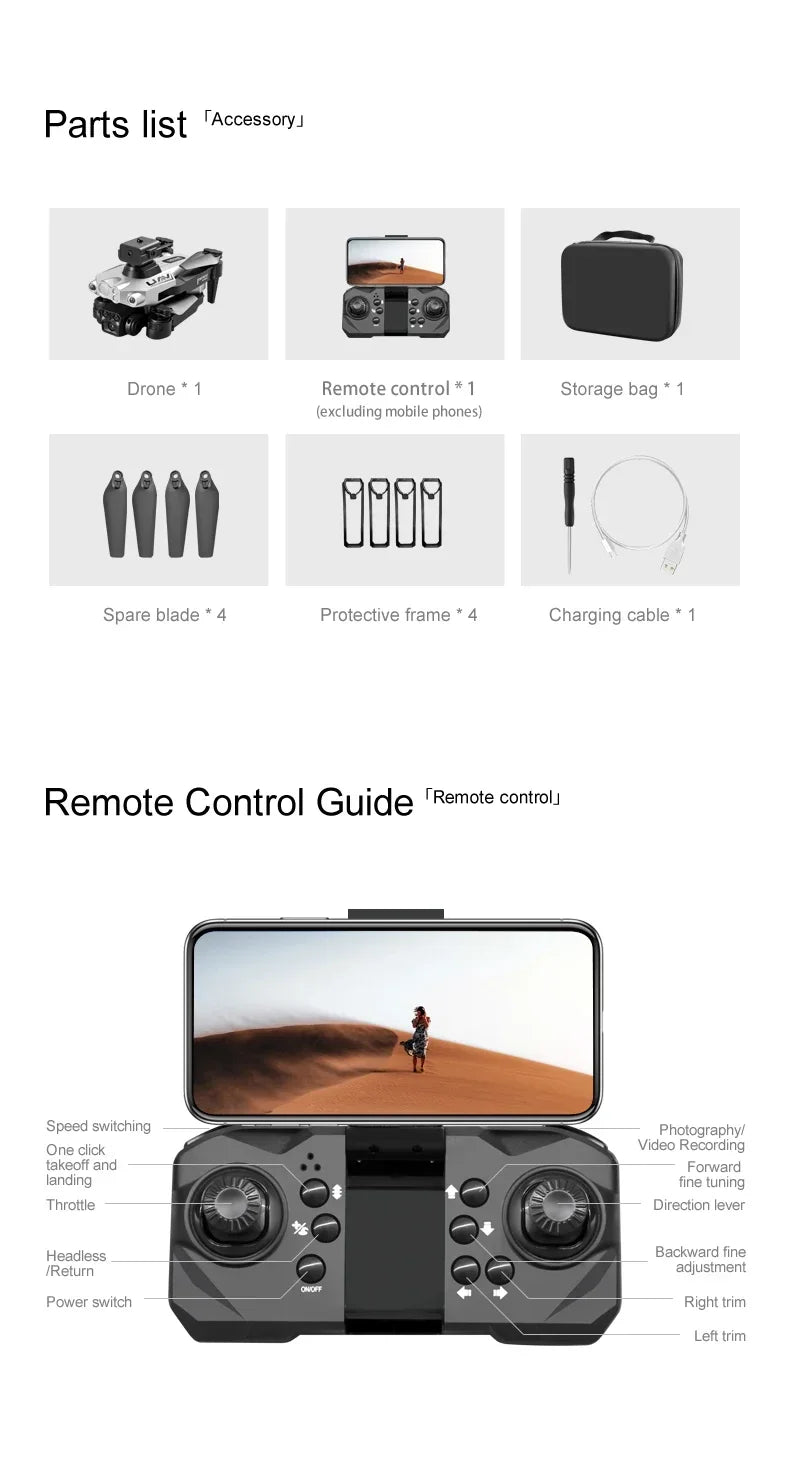 LU200 Drone 8K GPS Professional HD Aerial Photography Triple-Camera WIFI Omnidirectional Obstacle Avoidance Drone 10000M