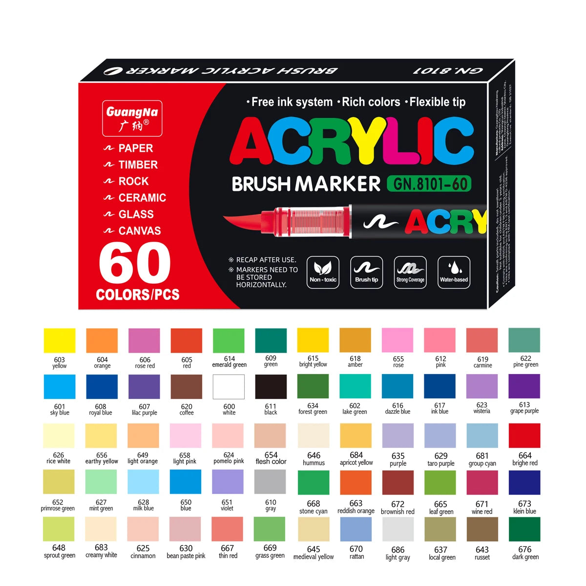 12/120 Colors Paint Markers, Brush Acrylic Paint Pens for Art Supplies Fabric Paint Stone Glass Ceramic Wood Rock Christmas Card