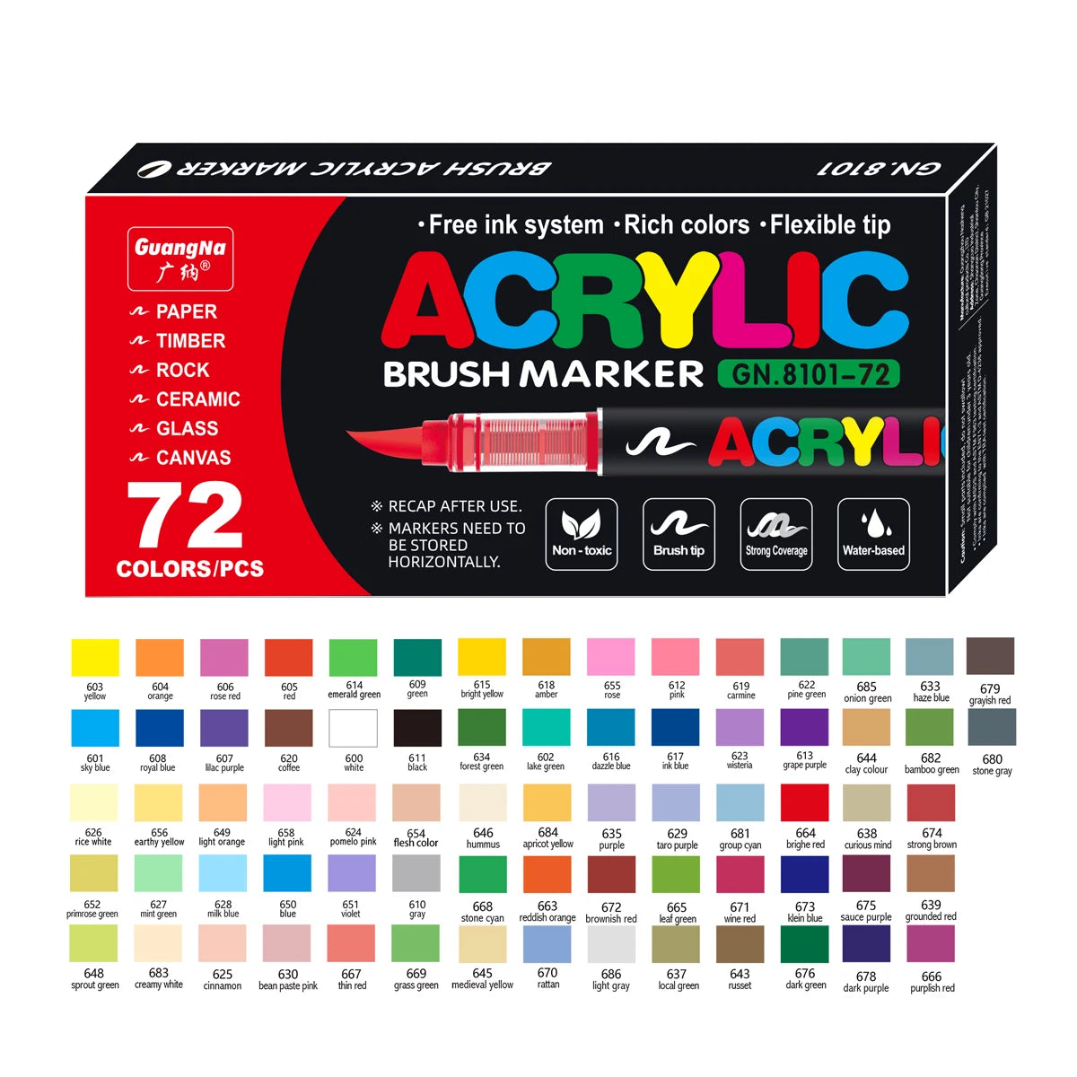12/120 Colors Paint Markers, Brush Acrylic Paint Pens for Art Supplies Fabric Paint Stone Glass Ceramic Wood Rock Christmas Card