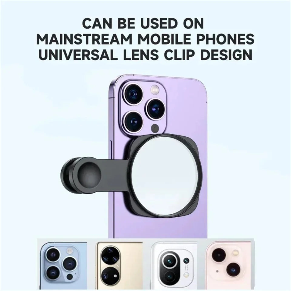 Smartphone Camera Mirror Reflection Clip Kit Portable Mobile Phone Camera Mirror Clip With Storage Bag Phone Rear Selfie Mirror